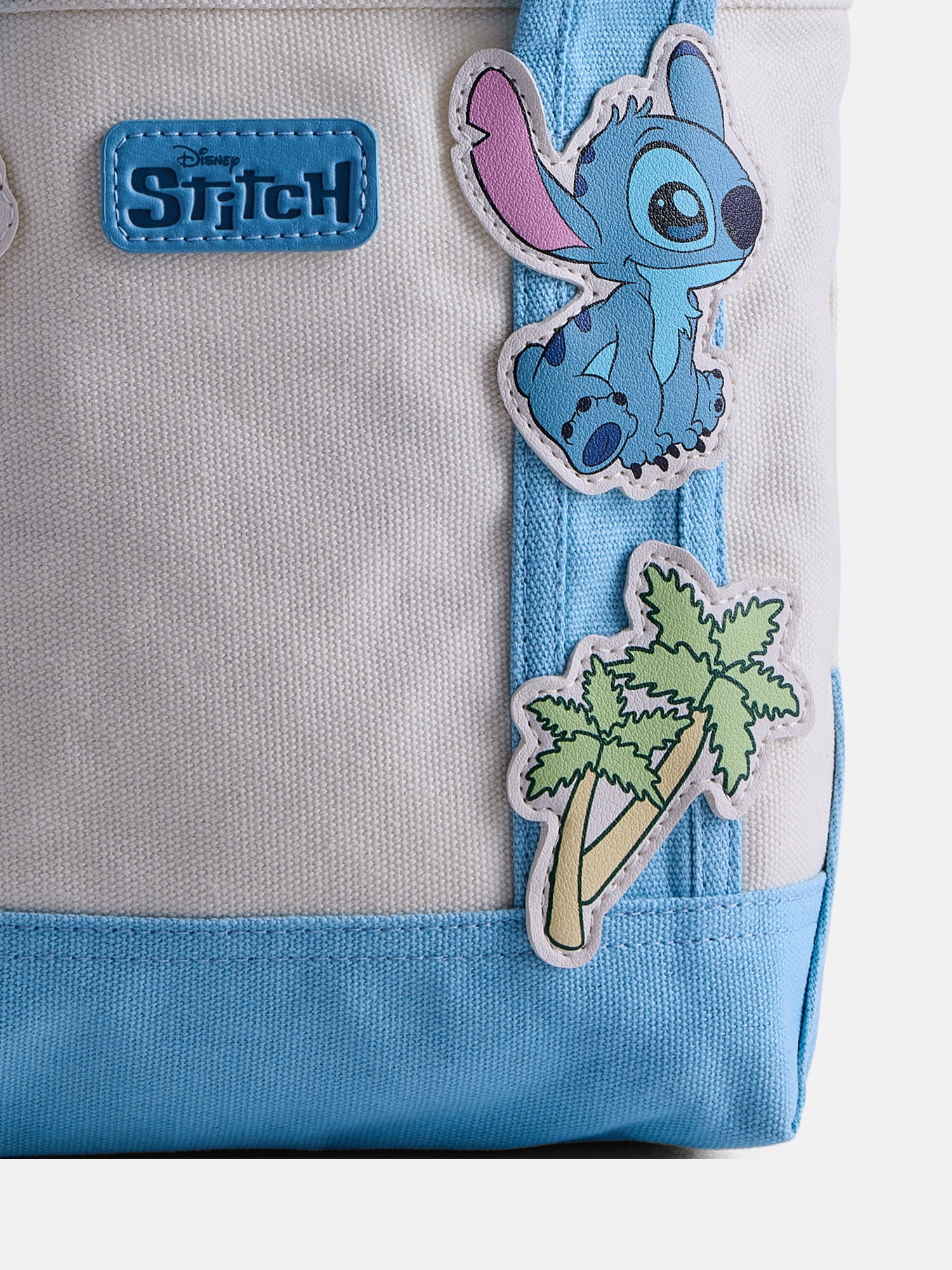 Disney Lilo and Stitch Women's Patches Canvas Tote Bag, Blue