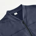 thumbnail image 4 of Mens Full Zip Jackets Lapel Long Sleeve Solid Color Coats for Men Winter Warm Fashion Loose Coats with Pockets (Navy XL), 4 of 5