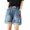 Red, variant on Women's High Waisted Stretchy Denim Bermuda Ripped Jeans Shorts Summer National Wind Embroidery Sloping Thin Loose Old Waist Denim Trendy Casual Shorts M-XL