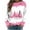 Pink, variant on Festive Tops for Women Christmas Outfits Long Sleeve Crewneck Sweatshirt Lightweight Graphic Pullover Holiday Shirt (XL, Navy)