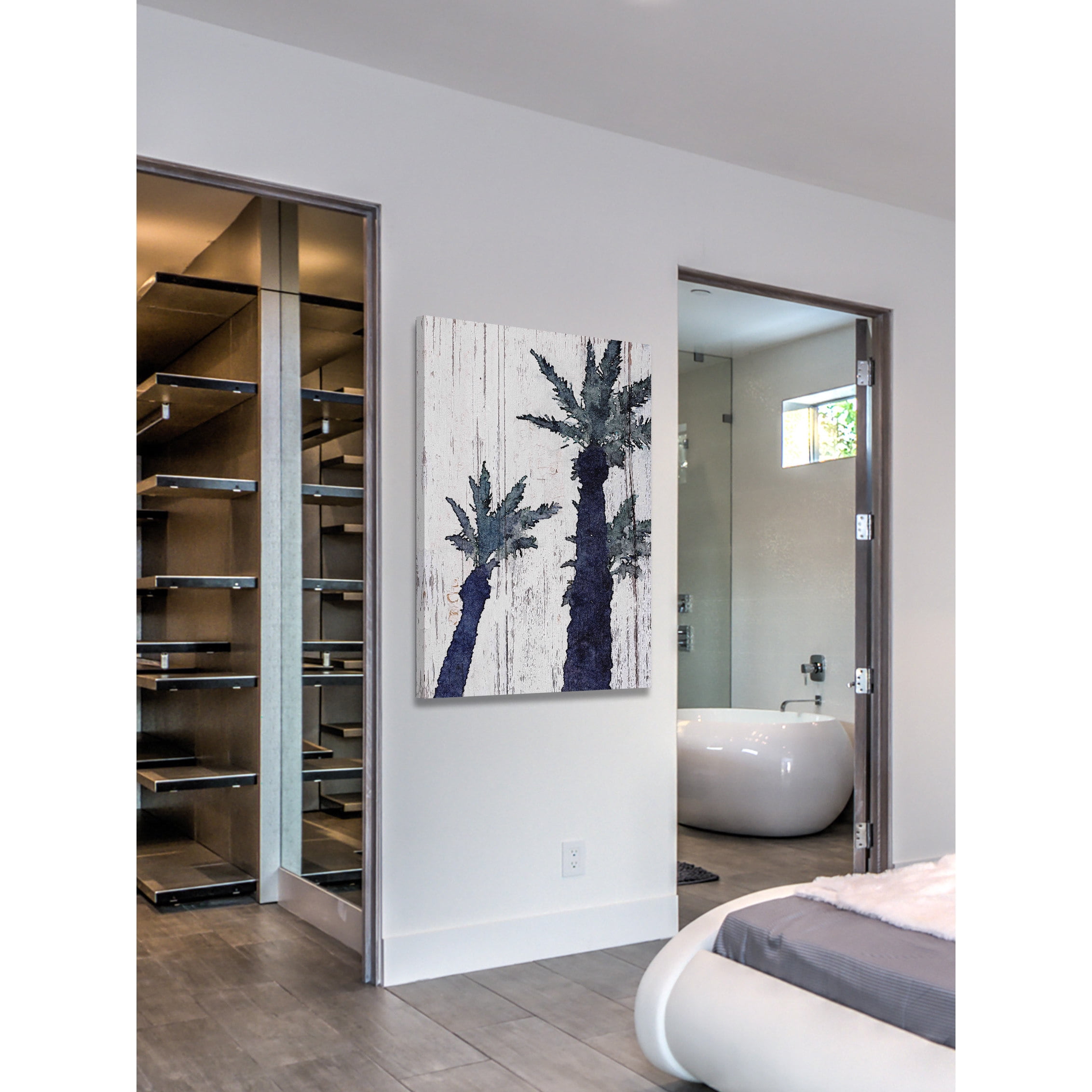 "Dark Palms" Painting Print on Wrapped Canvas