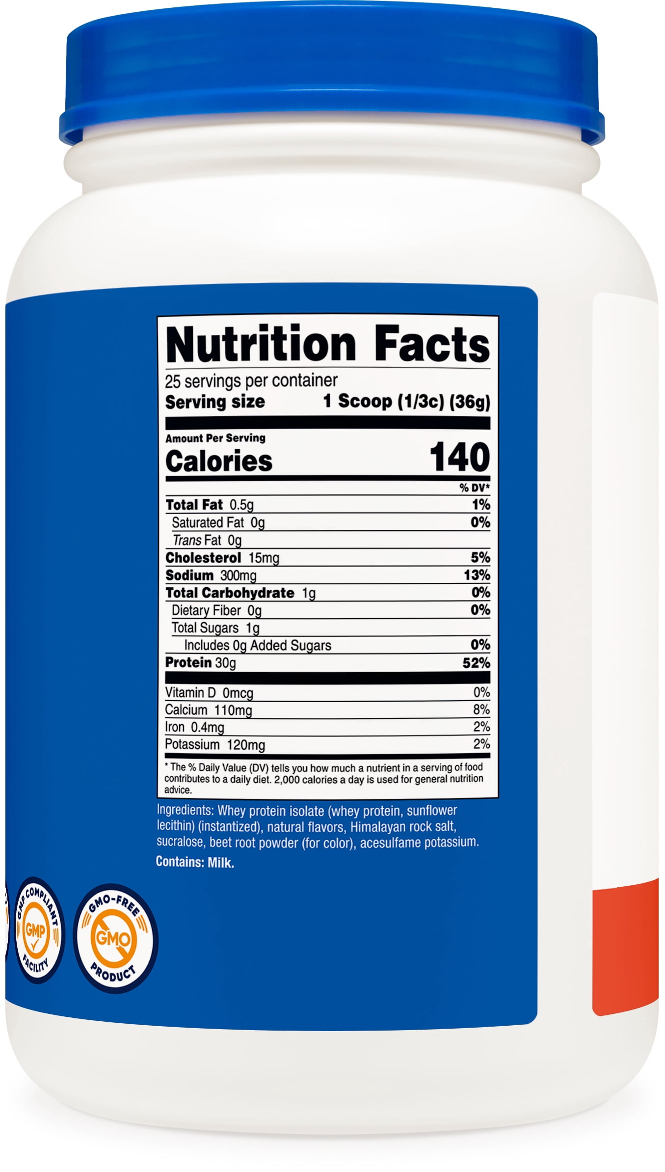 Nutricost Whey Protein Isolate (2 LB) Strawberry Banana Flavored - GMO-Free, Gluten-Free