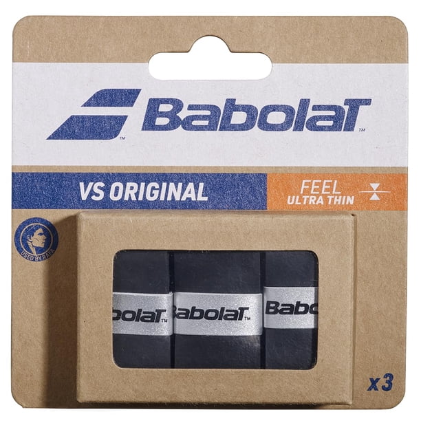 Babolat VS Original Overgrip Negro para Raqueta Deportiva, Pack de 3