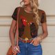 thumbnail image 5 of Balery Chicken Farm Animal Body de cuello redondo de manga corta para mujer Tops de manga corta Tops básicos-XX-Large, 5 of 6