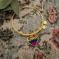 thumbnail image 5 of Free Mom Hugs Heart Pendant - LGBT Pride Gift for MOM - Heart Bangle Bracelet - Silver/Gold color, Personalized Engraving Option, 5 of 5