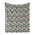 thumbnail image 1 of Leaves Soft Flannel Fleece Throw Blanket, Colorful Abstract Style Leaf Designs Repetitive Pattern on Plain Backdrop, Cozy Plush for Indoor and Outdoor Use, 70" x 90", Multicolor, by Ambesonne, 1 of 5