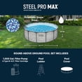 thumbnail image 4 of Bestway Steel Pro MAX 14'x48" Metal Frame Above Ground Pool w/Pump, Ladder, & Cover, Stone, 4 of 9