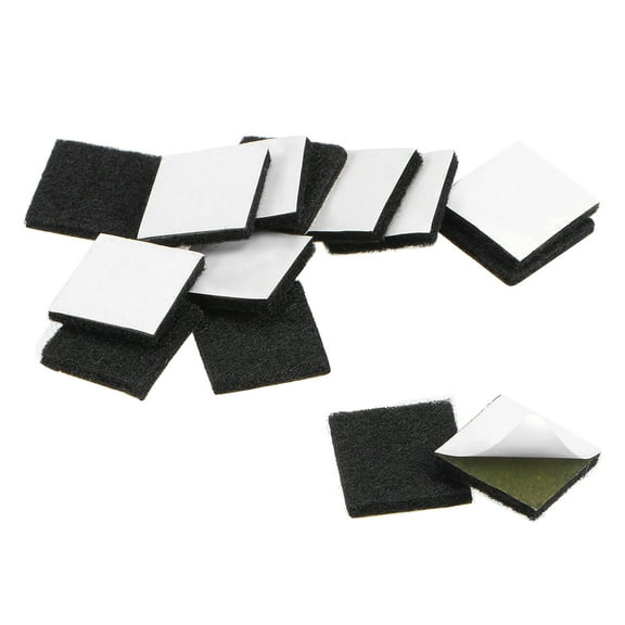 Furniture Pads, Adhesive Felt Pads 20mm x 20mm Square 3mm Thick Black 36Pcs