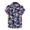 thumbnail image 4 of IWRICH Hawaiian Shirts for Men Printed Casual Short Sleeve Button down Shirts Summer Floral Holiday Beach Shirts 05-Navy L, 4 of 4