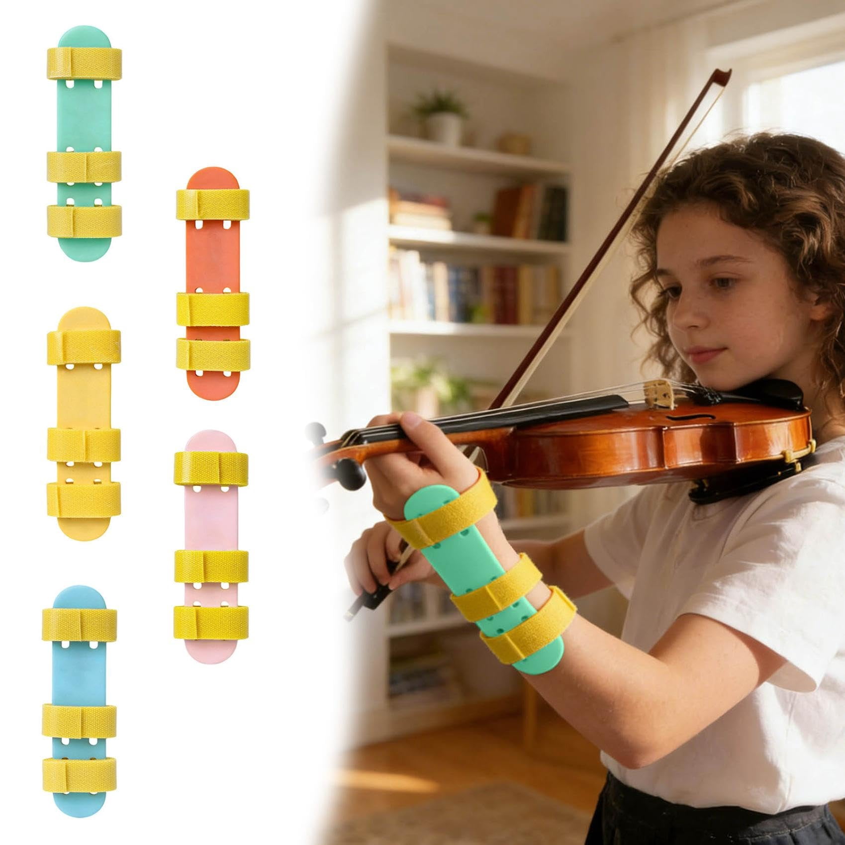Violin Wrist Practice Aid, Adjustable Corrector for Students and Beginners, Breathable Violin Wrist Assistant, Straight Wrist Trainer for Violin Students Music Lessons Orchestra