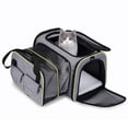 thumbnail image 3 of Material 600D Material De Vellón Carrier De Mascotas De Viaje De Color Suave Bolsa De Transporte De Gato De Mascotas De Masa Suave Con Estera De Lana, 3 of 6