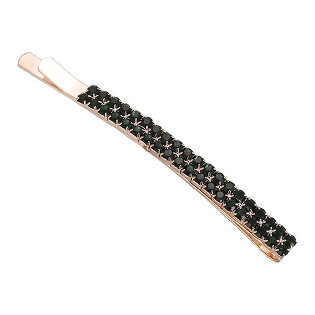 Langgg Bobby Pins Rhinestone Crystal Exquisite Workmanship Sparkling Simple Design Hairpins Barrette Hairstyle OrnamentsWonderful Gift dark green
