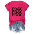 thumbnail image 4 of Ankishi Christian Tshirts for Women Crew Neck Pray Through It Shirt Short Sleeve Vintage Graphic Tees for Party, 4 of 7