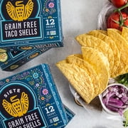 (4 pack) Siete Family Foods Grain Free Crunchy Taco Shells, 12 Count