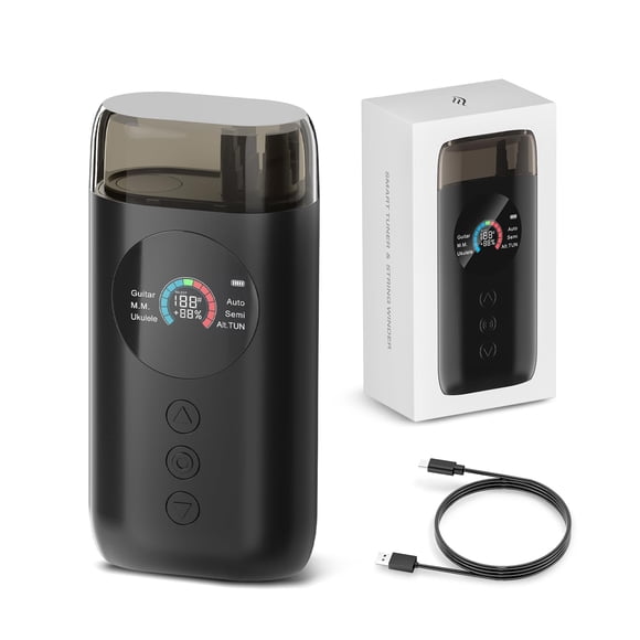 Enya Smart Automatic Guitar Tuner, Full-color LCD Screen - Metronome & String Winder - For Electric Guitars, Acoustic Guitars, Uk