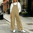 thumbnail image 6 of Karymi Sweatpants Women Corduroy Overalls Wide Leg Jumpsuit, Adjustable Shoulder Straps Back Tie Bow Loose Casual Long Pants with Side Pockets Jeans for Women, 6 of 8
