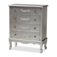 thumbnail image 1 of Baxton Studio Callen Silver Finished Wood 4-Drawer Storage Cabinet, 1 of 10