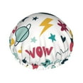 thumbnail image 1 of YFYANG Women's Double Waterproof Shower Cap, Cute Pencil Drawing Reusable Hair Cap for All Hair Styles and Head Sizes, 1 of 9
