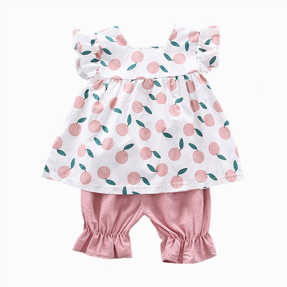 kaprioy Toddler Girl Clothes Toddler Baby Girl Summer Clothes Outfit Print T Shirt Top Jogger Pants Short Set Infant Girl Clothes 6 12 18 24 months 2T 3T 4T