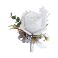 thumbnail image 4 of Boda con flores artificiales para novia, novio, mujeres, hombres, flor de rosa de imitación para eventos formales, banquete de graduación Ramillete, 4 of 8