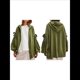 thumbnail image 3 of Sudadera con Capucha Informal de Larga con Cremallera y Bolsillos para Mujer, Talla Grande Verde S, 3 of 7
