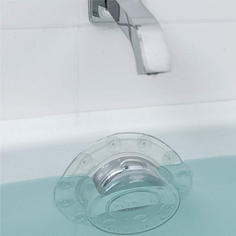 Bathtub Overflow Drain Cover, Adds Inches of Water for Deeper Warmer Bath,  Suction Cup Seal, Plug Stopper Covers for Tub Drain, Bathroom Spa  Accessories, Large 6 Inch Diameter, Clear 