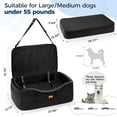 thumbnail image 3 of Dog Car Seat for Large Dogs up to 55 lbs or 2 Small Dogs with 4" Memory Foam, Medium Pet Booster Seat Cover with Triple Safety Belts, Adjustable Leashes, Detachable/Washable (Dark Black, Large), 3 of 6