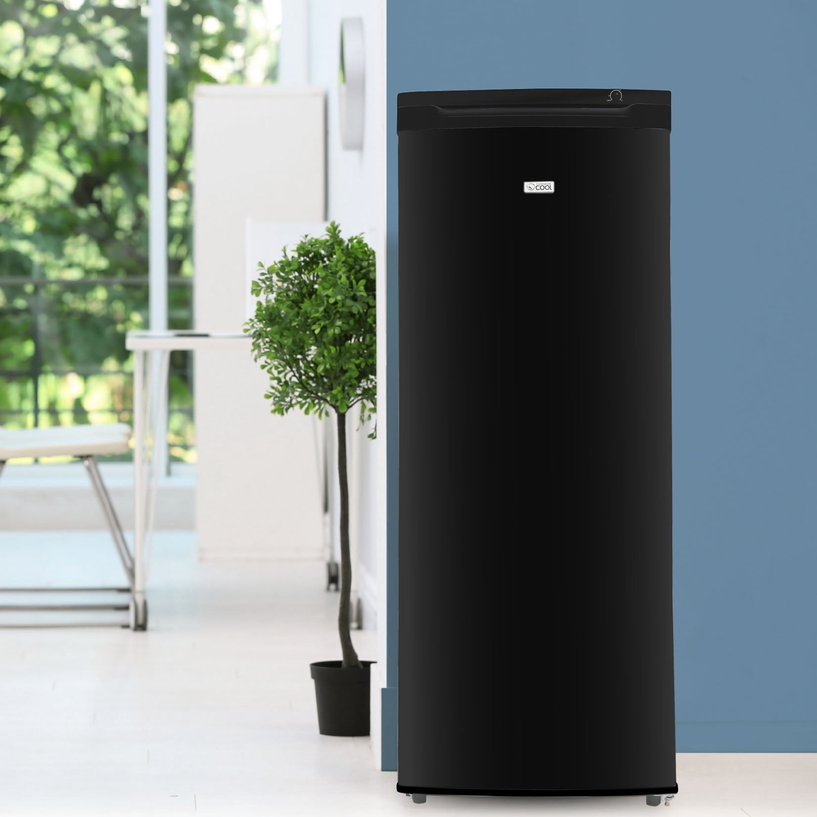 Commercial Cool Portable 6 cu. ft. Undercounter Upright Freezer with Adjustable Temperature Controls-Black