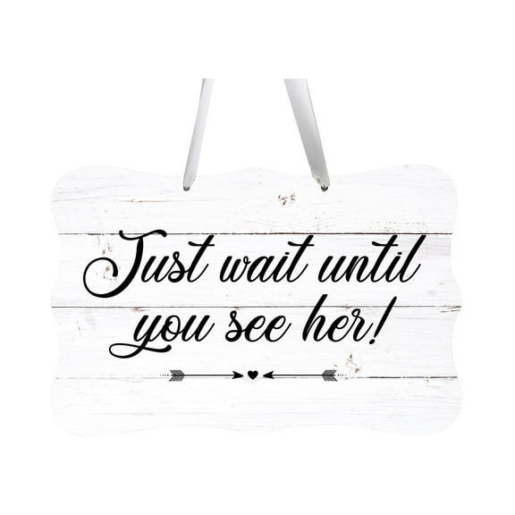 LifeSong Milestones Wedding Wall Hanging Signs For Ceremony And Reception For Couples - Just Wait
