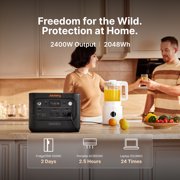Jackery HP 2000AC Plus V2 Portable Power Station with 5m Extension Cable, 2038Wh LiFePO4 Battery, 2200W Output, Expandable to 12kWh for Home Backup & RV