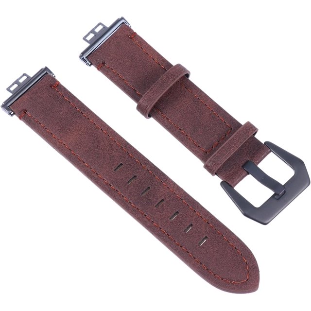 Huggegwe Bracelet en Cuir Véritable Acier Inoxydable UA824-1175