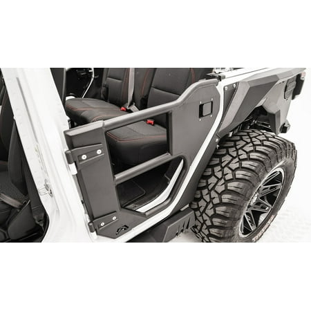Fab Fours JL1033-B Half Tube Doors; Rear Door; Bare; Fits select: 2020 ,2023 JEEP WRANGLER