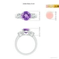 thumbnail image 4 of ANGARA Natural 1.7 ct Amethyst and Diamond Three Stone Engagement Ring in 925 Sterling Silver for Women (Size-8mm) | February Birthstone, Anniversary, Jewelry Gift for Women | Natural Amethyst Ring, 4 of 9