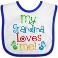 thumbnail image 3 of Inktastic My Grandma Loves Me Boys or Girls Baby Bib, 3 of 4