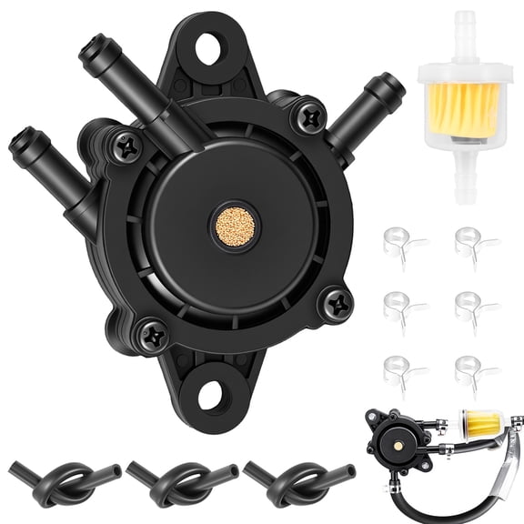 Fuel Pump Replacement Kit for 808656 808492 807429 Universal Pulse Fuel Pump with Filter Oil Hose Spring Clip for Lawn Tractor Golf Cart