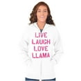 thumbnail image 3 of Live Laugh Love Llama Alpaca Humor Womens Plus Size Graphic Zipper Hoodie Brisco Brands 4X, 3 of 5