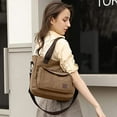 thumbnail image 3 of Women's Canvas Tote Purse Shoulder Crossbody Bag Small Handbag Multi-pocket Top Handle Work Bags, 3 of 16
