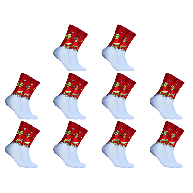 Monster Socks Cómodos Calcetines Navideños Unisex Suministros para Fiestas (D) Verde