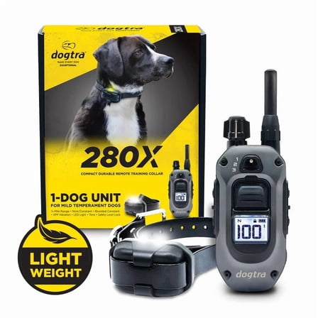 Dogtra 280X Remote Dog Trainer 1/2-Mile Range 1-Dig Unit IPX9K Waterproof LED Light