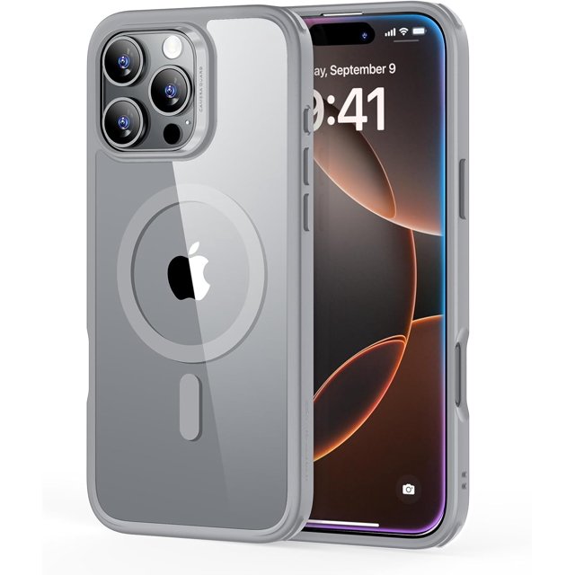 for iPhone 16 Pro Max Case, Compatible with MagSafe, Shockproof Military-Grade Protection, Magnetic Phone Case for iPhone 16 Pro Max, Classic Hybrid Case (HaloLock), Clear