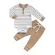 thumbnail image 1 of Ropa de rayas acanaladas para bebés, trajes para niños pequeños, Pelele de algodón suave de manga larga, pantalones, conjunto de 2 piezas, prendas de vestir para niños pequeños, Otoño, nuevo, 1 of 4