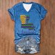 thumbnail image 1 of Fiudx Tops para Mujer Lobigiana Camiseta Casual de Manga Corta con Cuello En V y Estampado de Carnaval para Mujer, 1 of 3