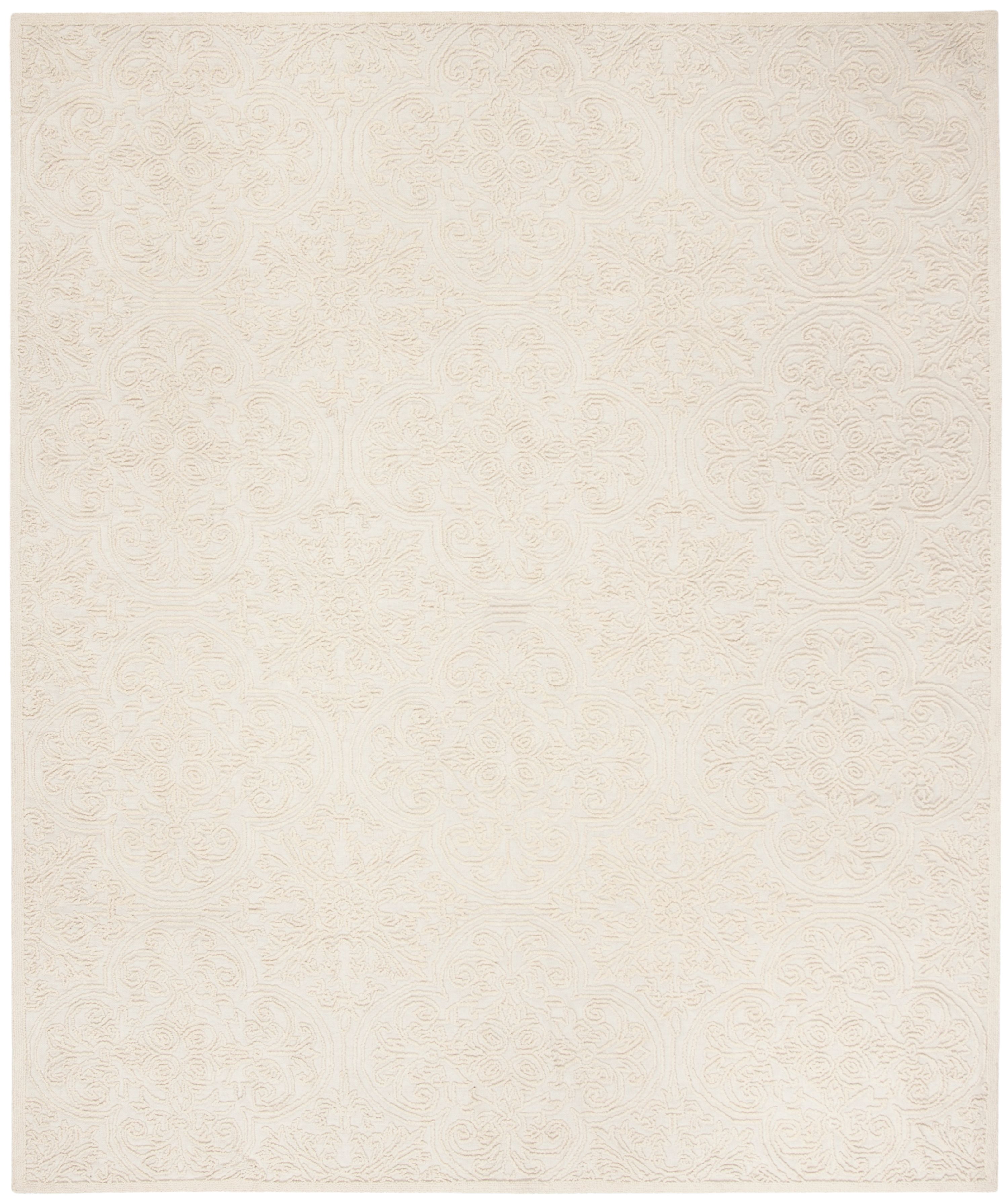 SAFAVIEH Trace Burton Geometric Wool Area Rug, Ivory, 8' x 10'