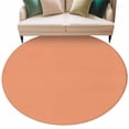 thumbnail image 2 of Pure Tangerine Round Area Rug 7 FT, Non Slip Living Room Area Carpet, Simple Solid Color Washable Soft Circular Rug Non-Shedding Floor Carpet for Bedside Office Play Room Classroom, 2 of 9