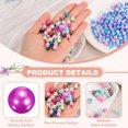 thumbnail image 3 of Uxcell 500Pcs Pearls No Holes, 8mm ABS Round Faux Pearl Beads Vase Fillers for Crafting DIY Jewelry Making Filling Home Party Decorations Wedding Centerpieces, Purple Red, 3 of 6