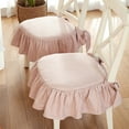 thumbnail image 2 of Luxury Chair Cushion, Thick Soft Seat Cushion, 43x45cm Comfortable Dining Chair Pad, Portable Linen Breathable Chair Cover with Lace Edge, Vintage Cute Washable Cushion for Home Office, 2 of 4