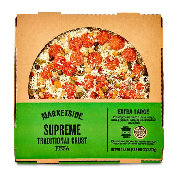 Marketside Supreme Traditional Crust Pizza with Marinara Sauce, Extra Large, 16 in, 48.6 oz (Fresh)