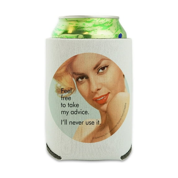 Feel Free to Take My Advice I'll Never Use it Funny Humor Can Cooler - Drink Sleeve Hugger Collapsible Insulator - Beverage Insulated Holder