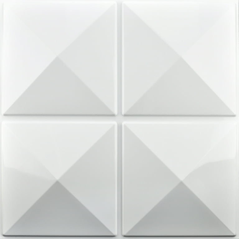 Art3d 12-Pack 19.7 in. x 19.7 in. PVC 3D Wall Panel in White