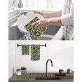 thumbnail image 5 of Vintage Flower Kitchen Dish Towels for Drying Dishes Set of 4, Green Spring Floral Leaves Pastoral Birds Plants Waffle Weave Microfiber Hand Tea Bathroom Towels Quick Dry & Absorbent Towel 12x12, 5 of 7